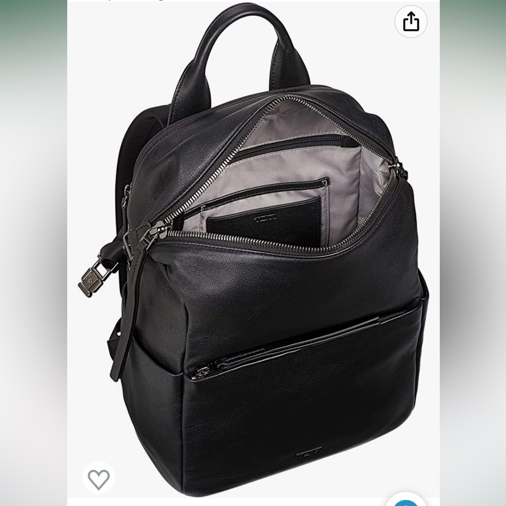 NWT Tumi Mezzanine Pat Backpack black leather